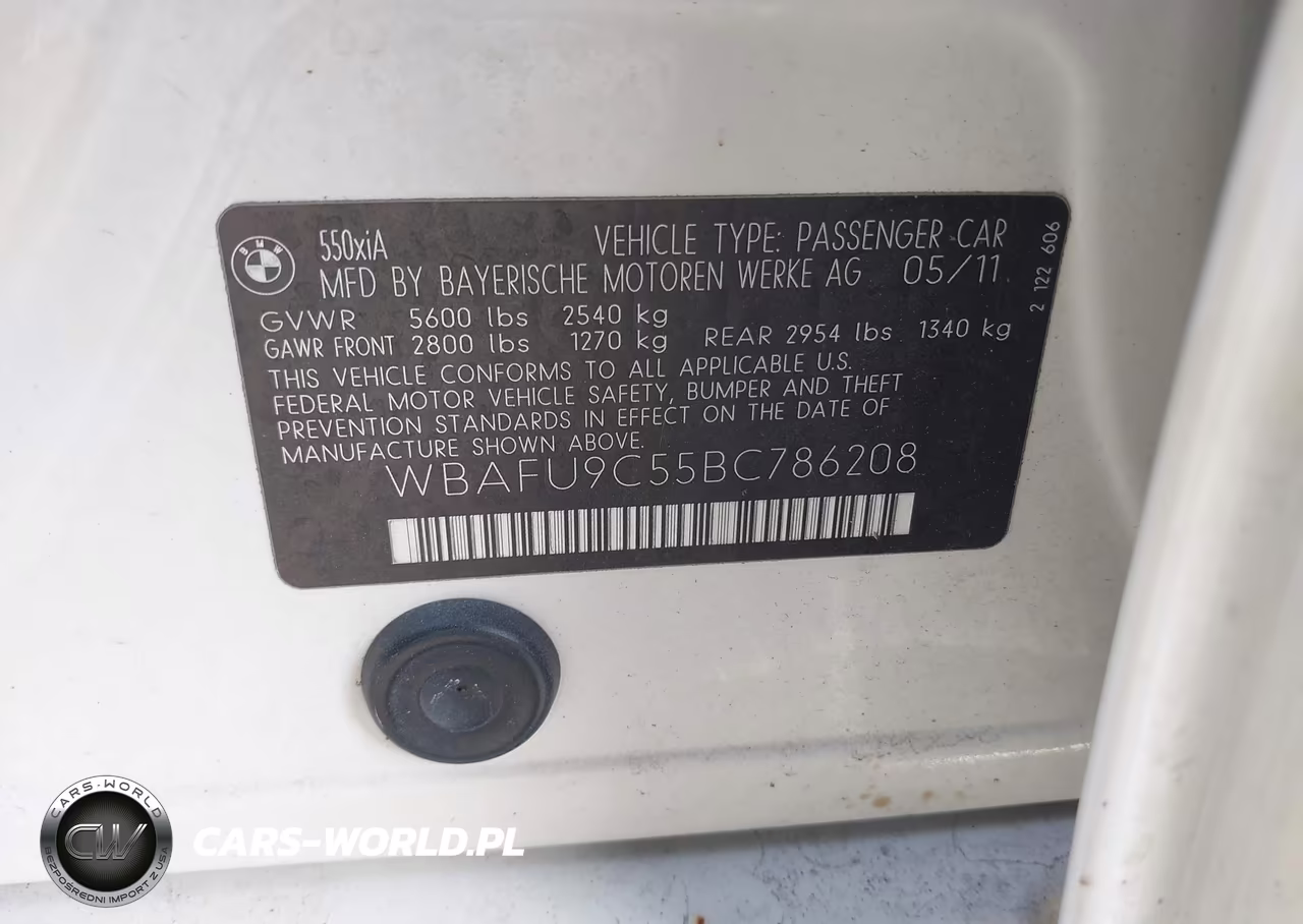 2011 BMW 550I xDrive VIN:WBAFU9C55BC786208 - 9
