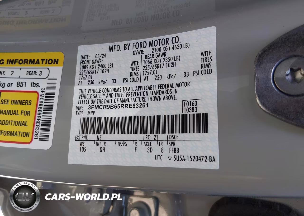 2024 Ford Bronco Sport Big Bend VIN:3FMCR9B65RRE83261 - 9