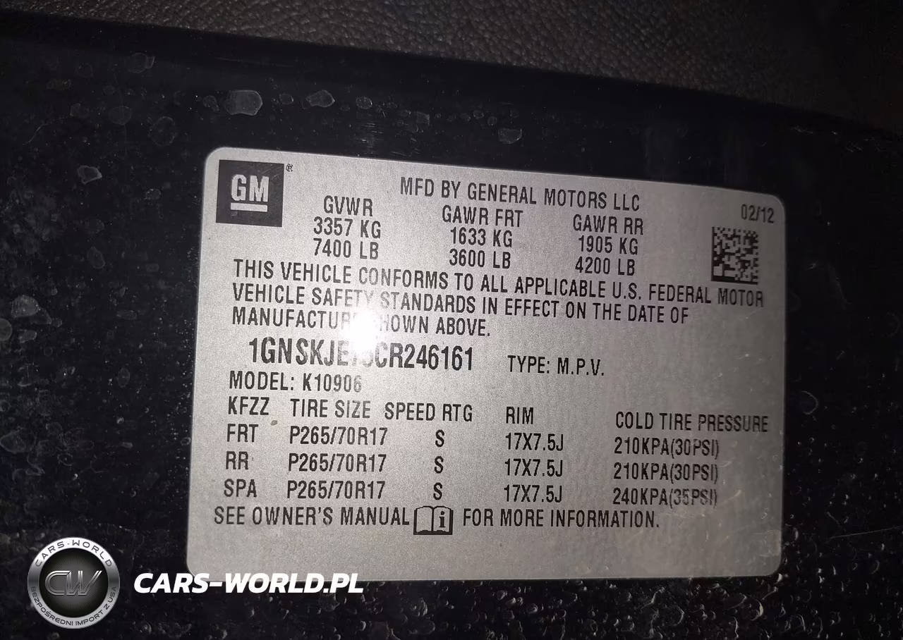 2012 Chevrolet Suburban 1500 Lt VIN:1GNSKJE75CR246161 - 9