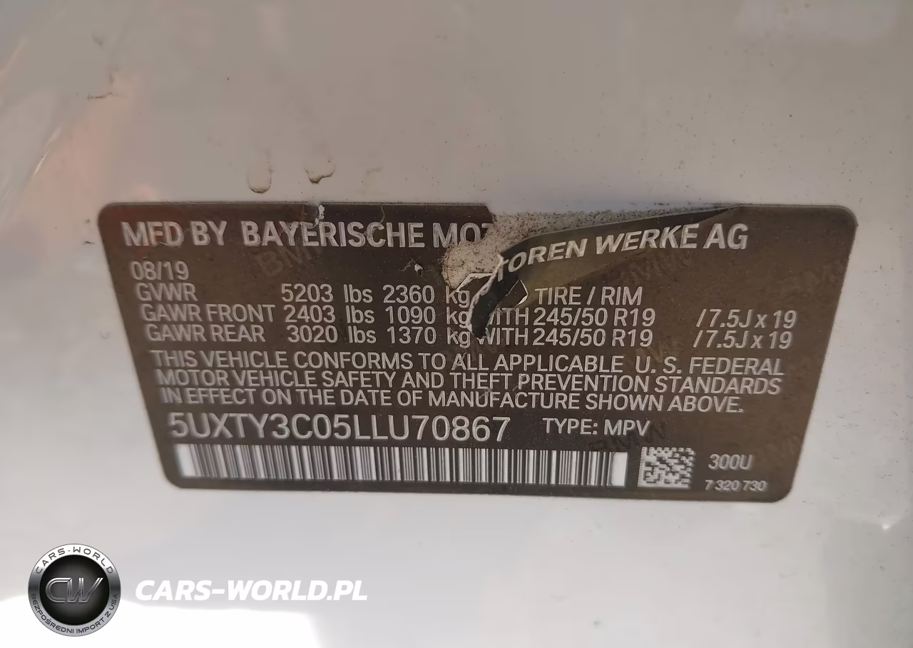 2020 BMW X3 Sdrive30I VIN:5UXTY3C05LLU70867 - 9