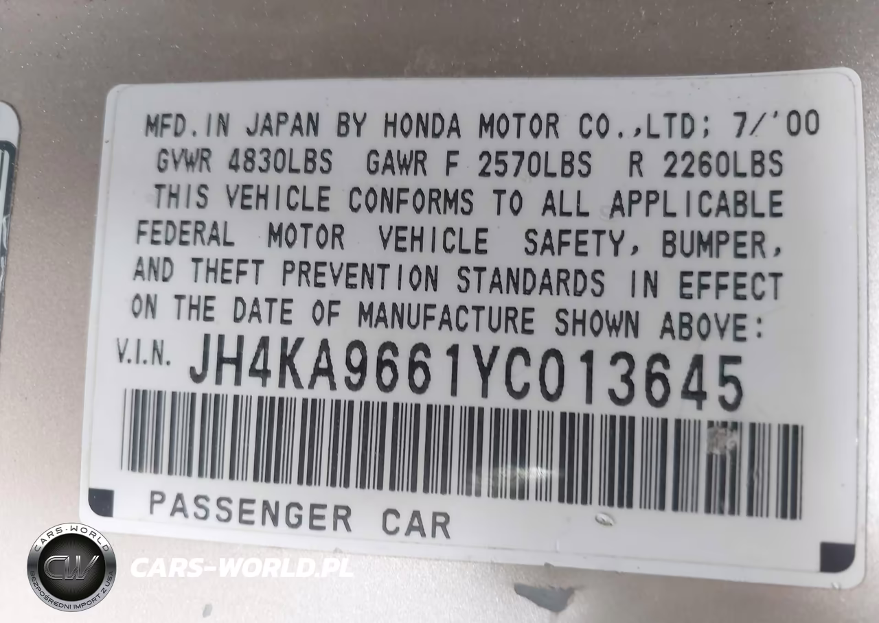 2000 Acura Rl 3.5 VIN:JH4KA9661YC013645 - 9