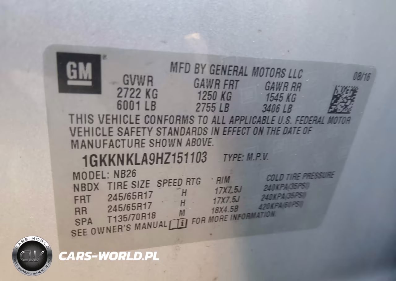 2017 GMC Acadia Sle-1 VIN:1GKKNKLA9HZ151103 - 9