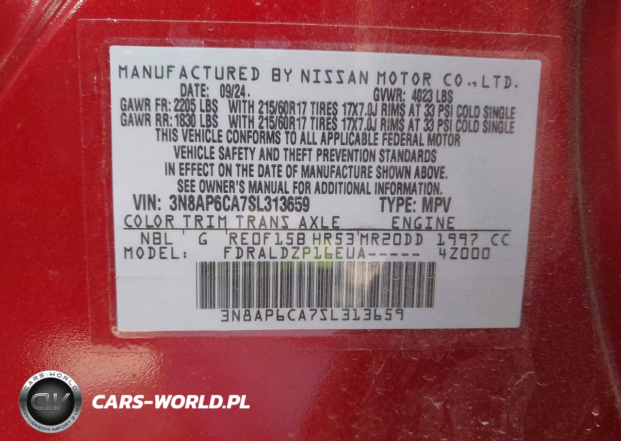 2025 Nissan Kicks Sv Fwd VIN:3N8AP6CA7SL313659 - 9
