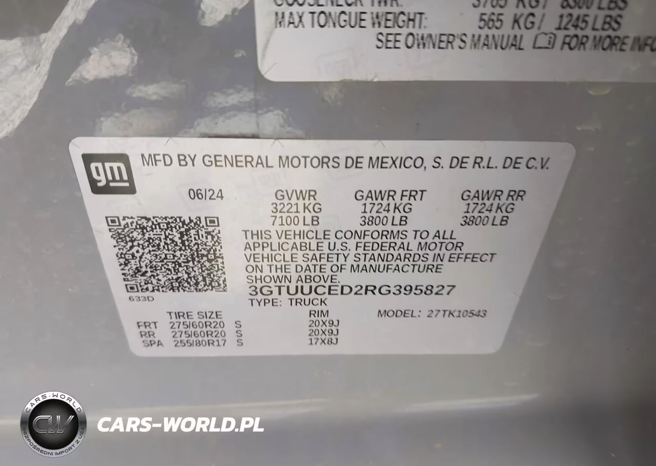 2024 GMC Sierra 1500 4Wd Short Box Elevation With 3Sb VIN:3GTUUCED2RG395827 - 9