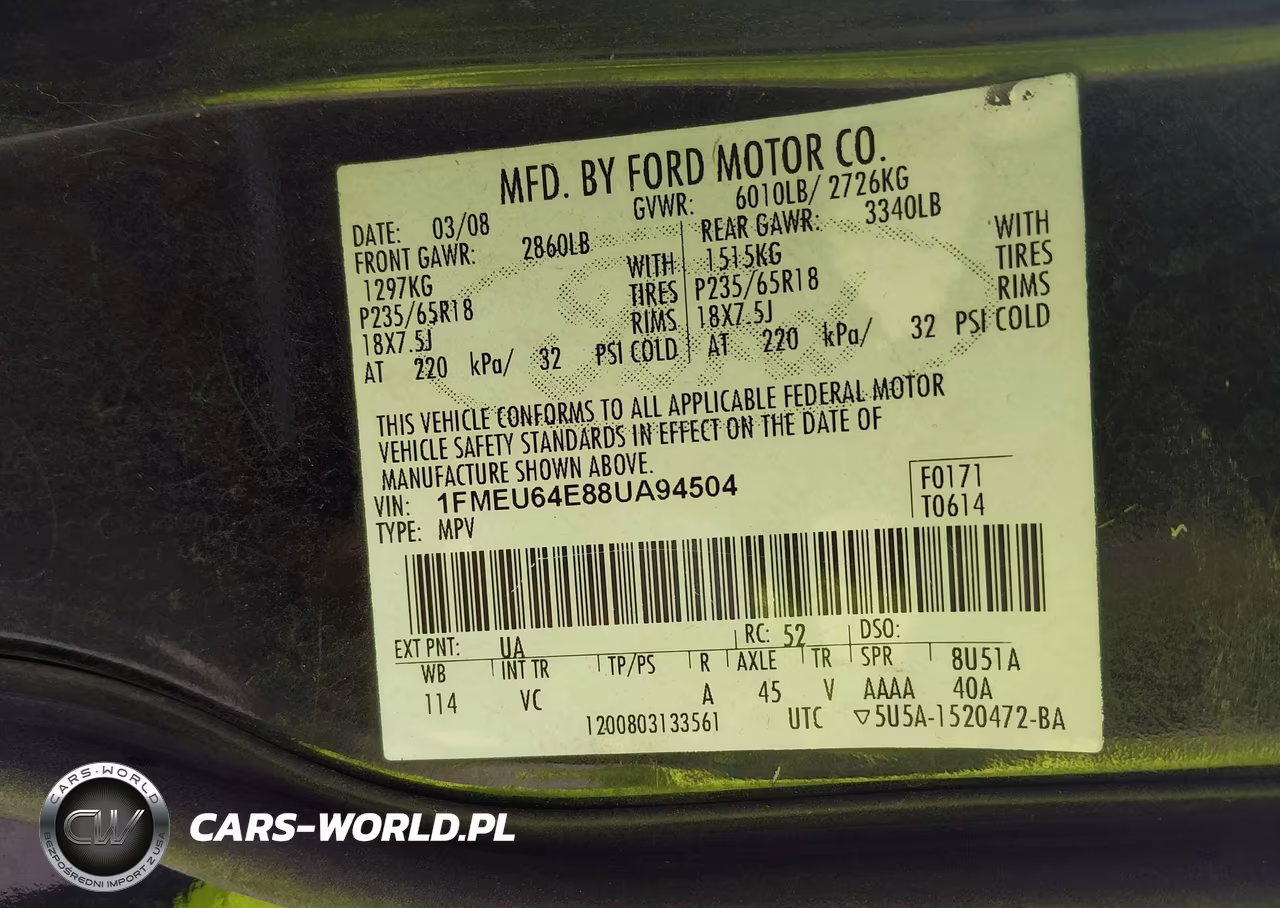 2008 Ford Explorer Eddie Bauer VIN:1FMEU64E88UA94504 - 9