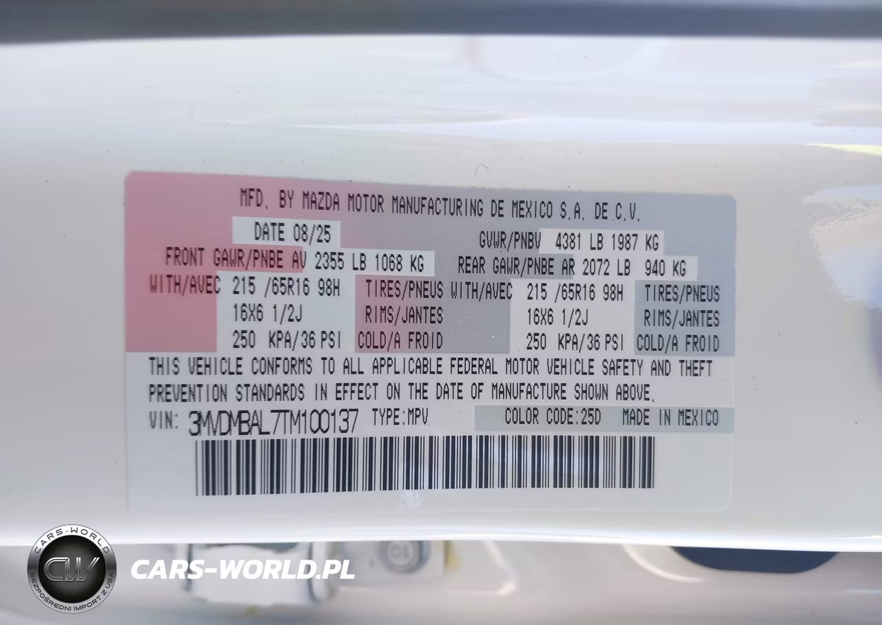 2026 Mazda Cx-30 2.5 S VIN:3MVDMBAL7TM100137 - 9
