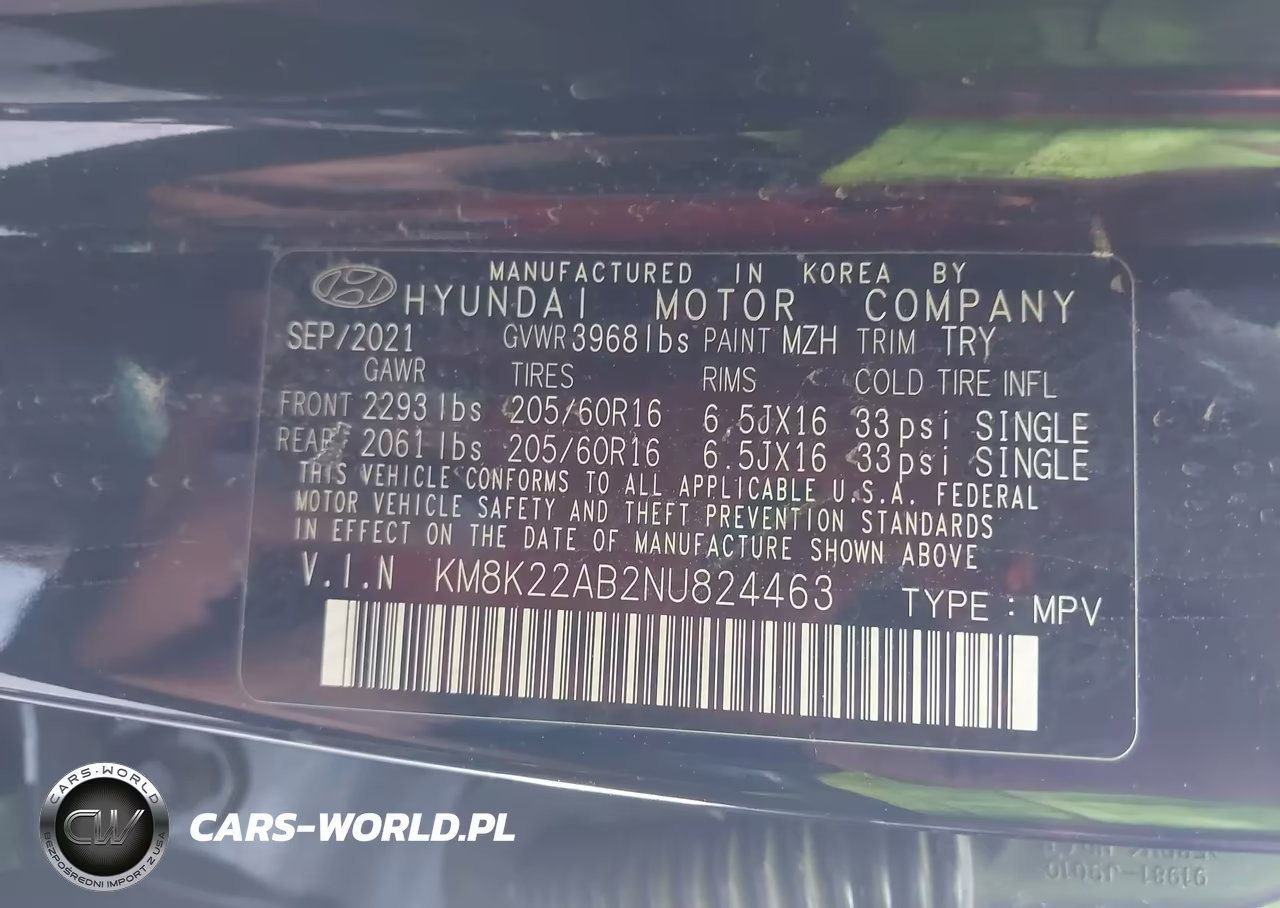 2022 Hyundai Kona Se VIN:KM8K22AB2NU824463 - 9