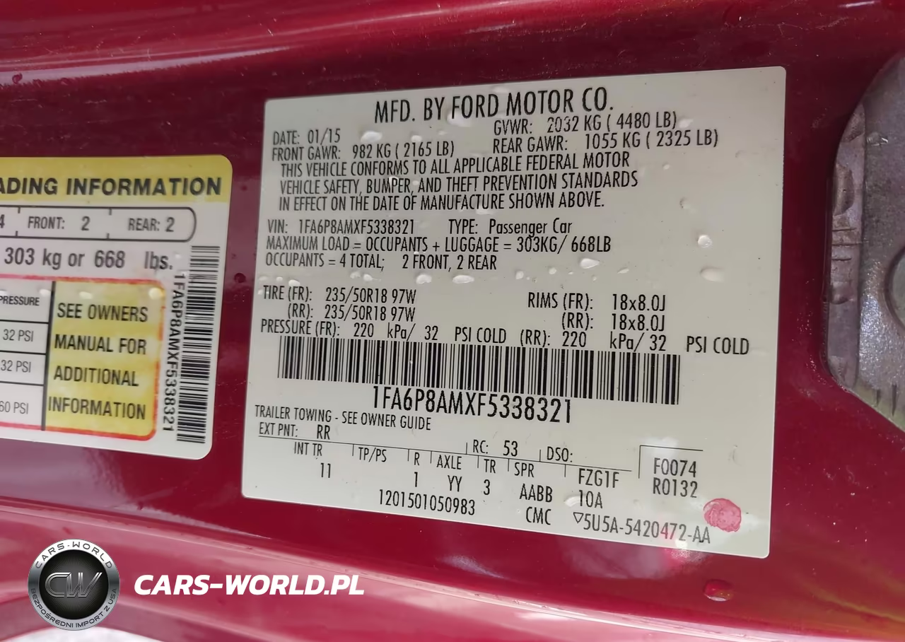 2015 Ford Mustang V6 VIN:1FA6P8AMXF5338321 - 9