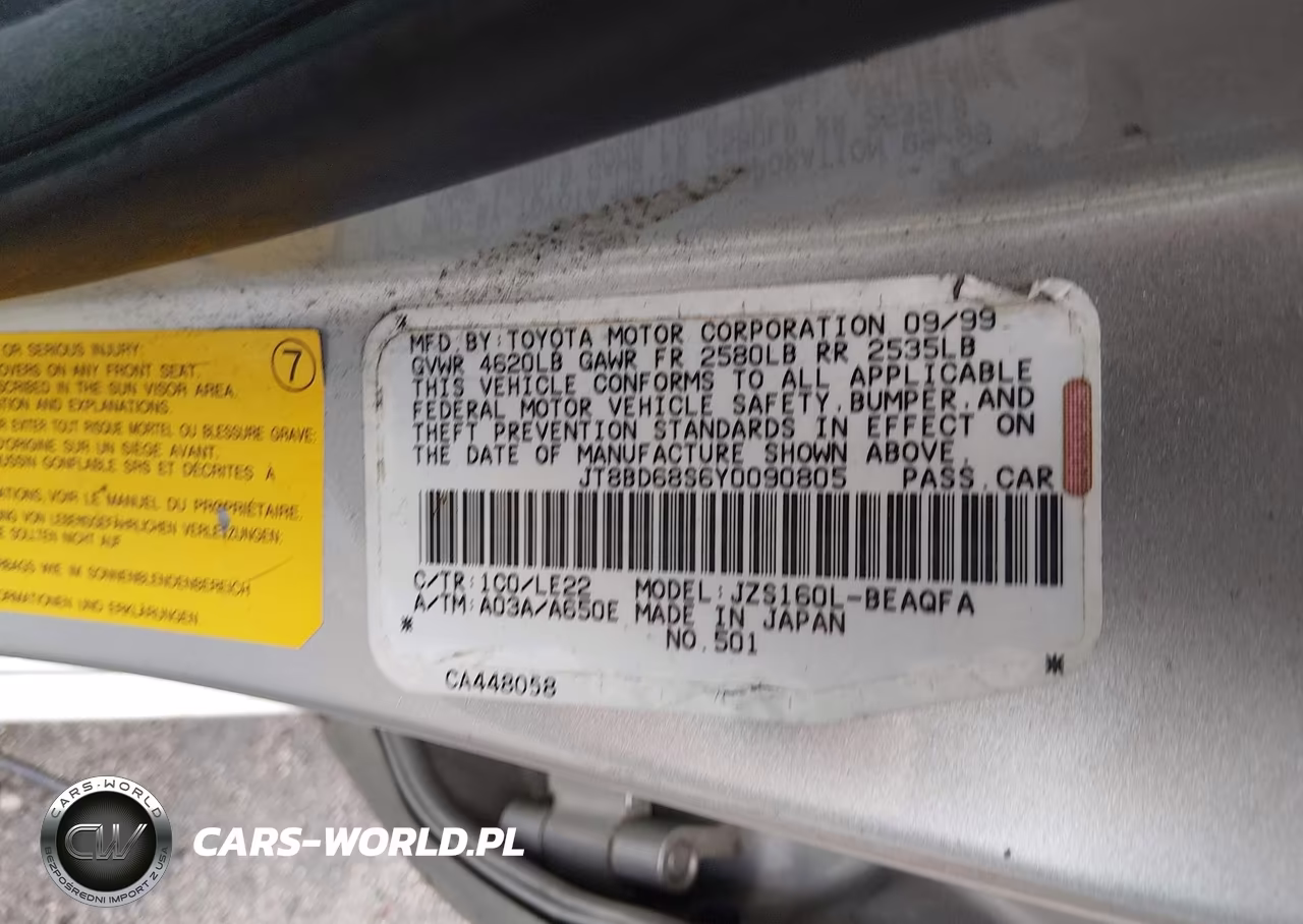 2000 Lexus Gs 300 VIN:JT8BD68S6Y0090805 - 9