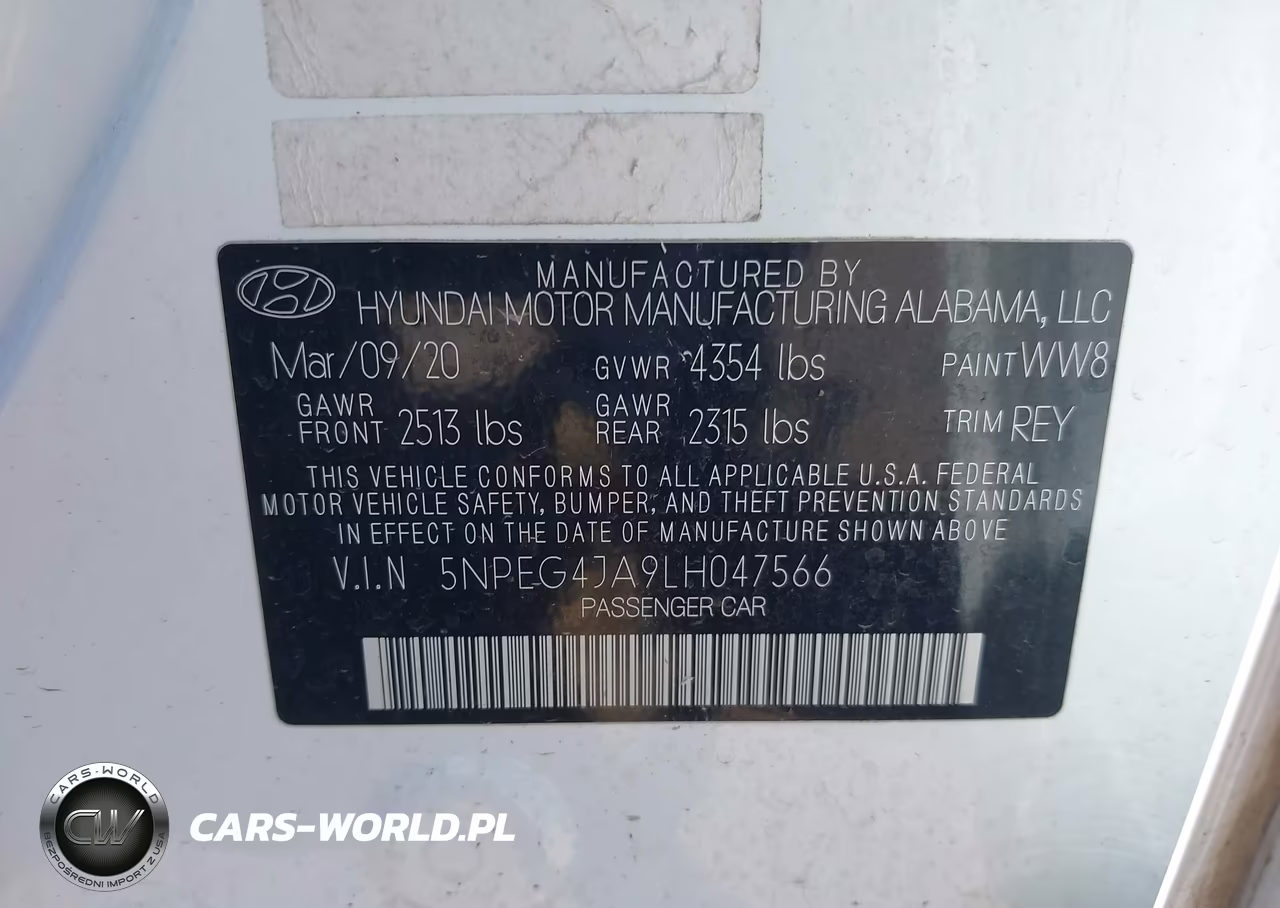 2020 Hyundai Sonata Se VIN:5NPEG4JA9LH047566 - 9