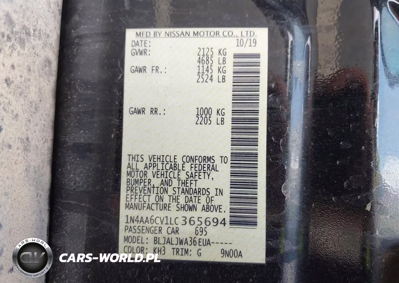 2020 Nissan Maxima Sv Xtronic Cvt VIN:1N4AA6CV1LC365694 - 9