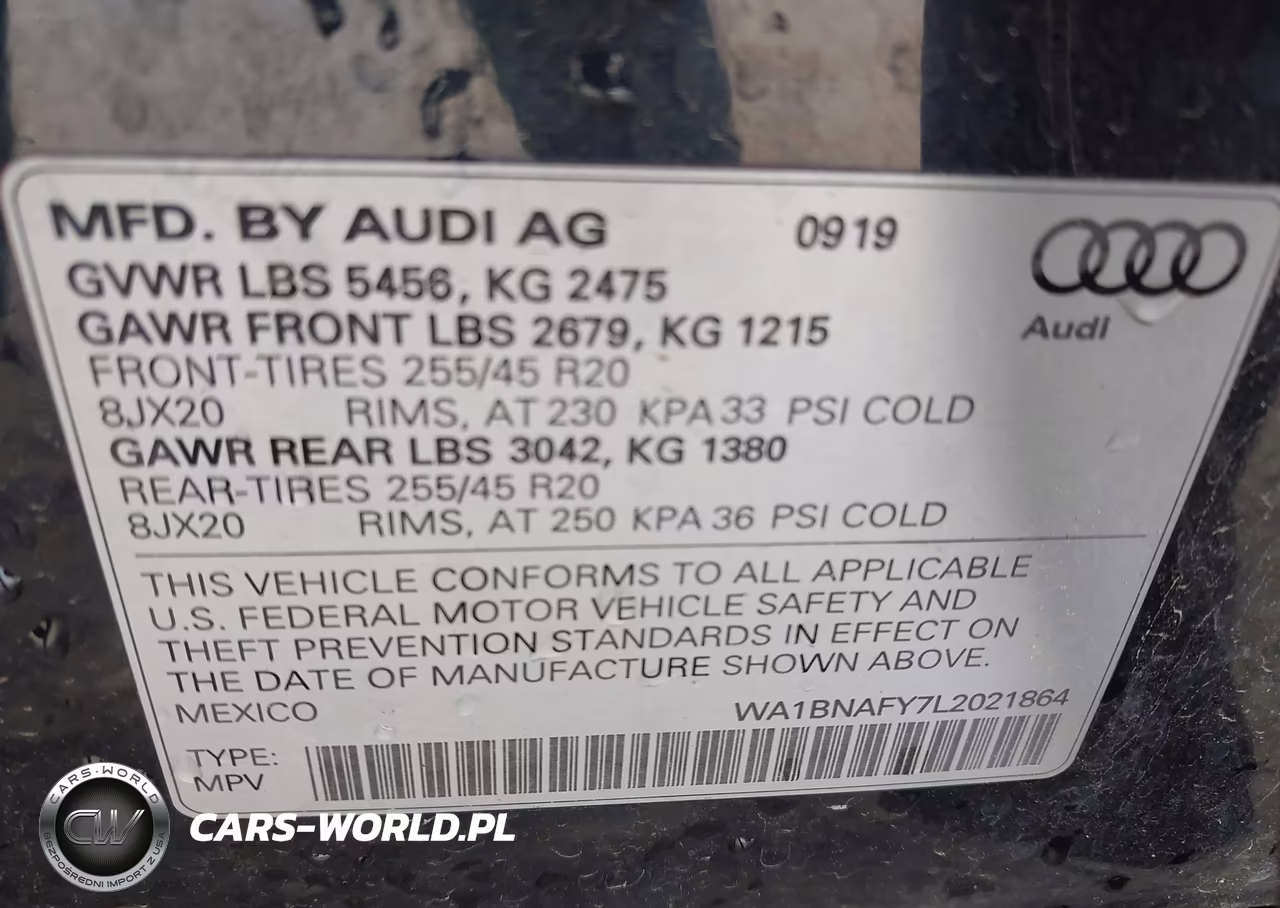 2020 Audi Q5 Premium Plus 45 Tfsi Quattro S Tronic VIN:WA1BNAFY7L2021864 - 9