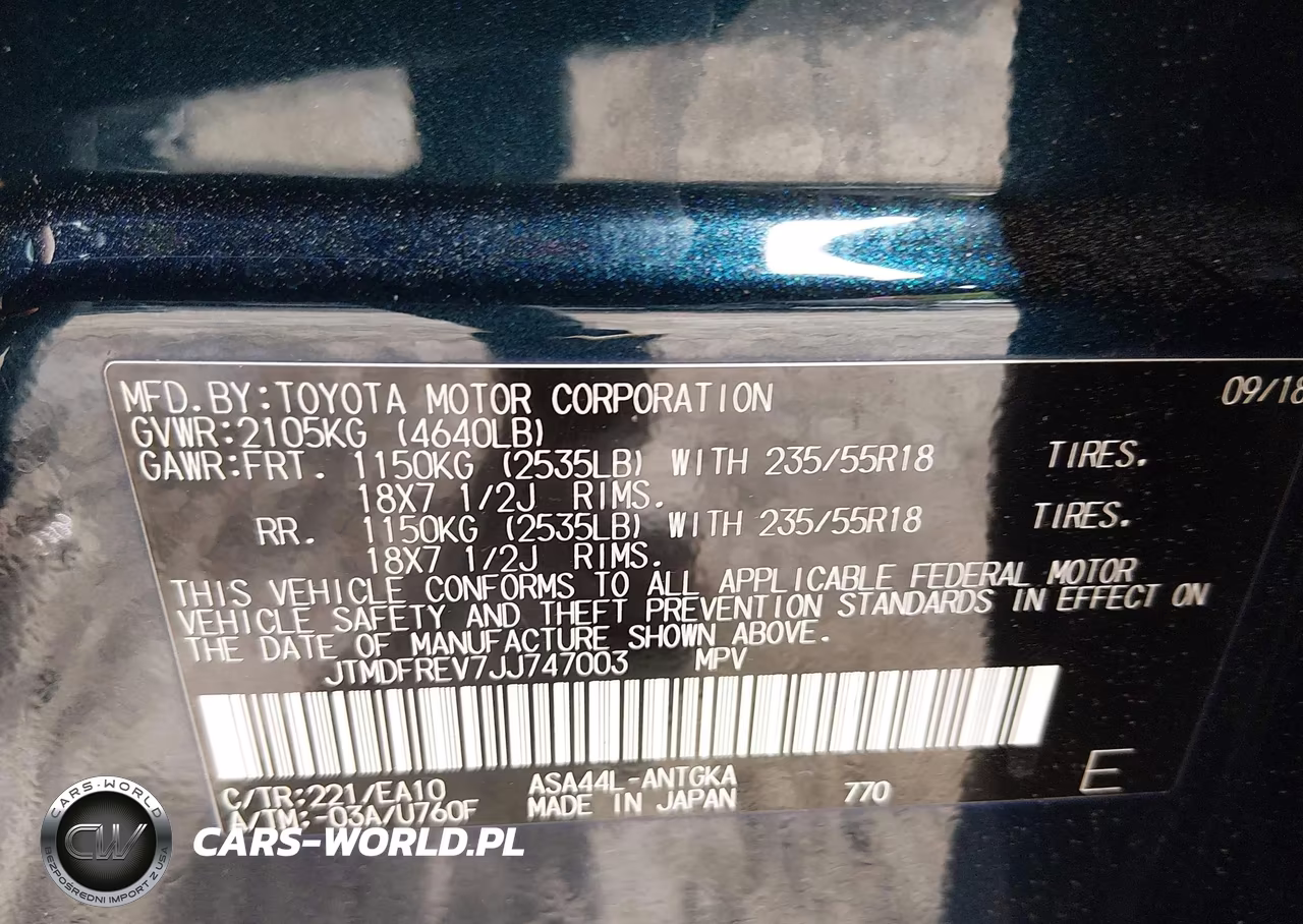 2018 Toyota Rav4 Limited VIN:JTMDFREV7JJ747003 - 9