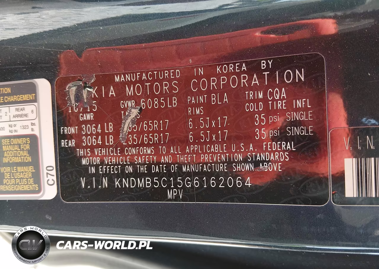 2016 Kia Sedona Lx VIN:KNDMB5C15G6162064 - 9