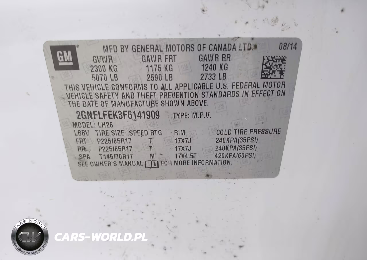 2015 Chevrolet Equinox 1Lt VIN:2GNFLFEK3F6141909 - 9