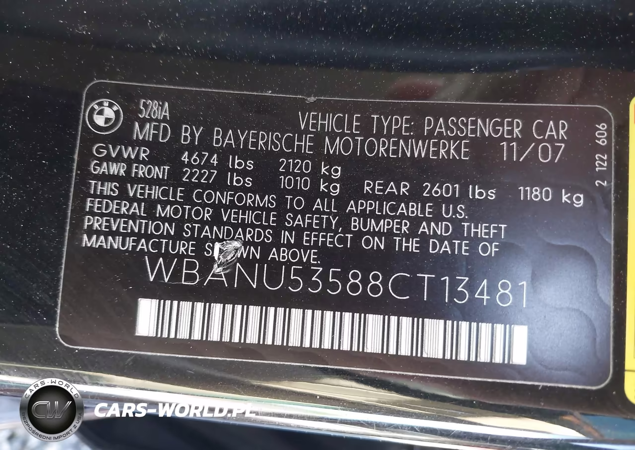 2008 BMW 528I VIN:WBANU53588CT13481 - 9