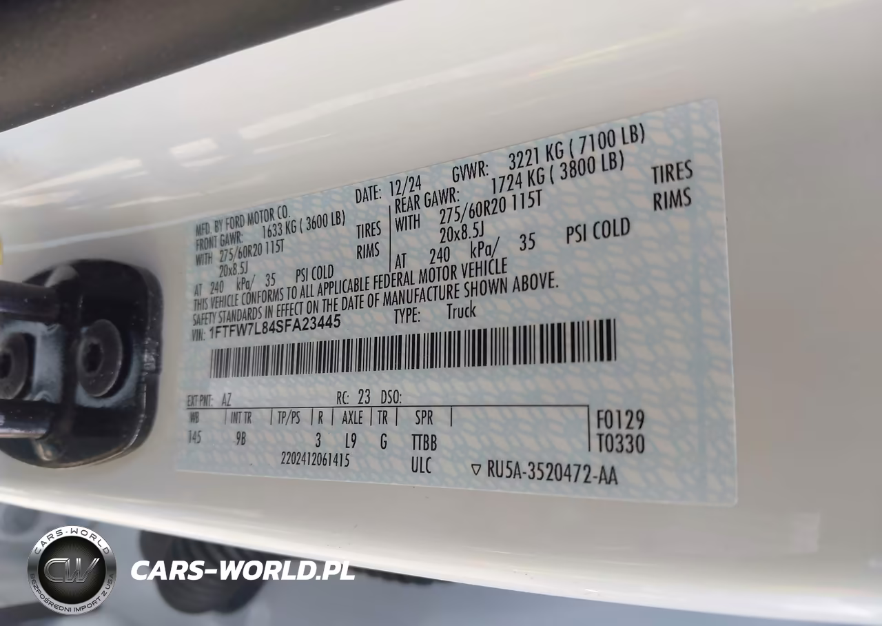 2025 Ford F-150 Platinum VIN:1FTFW7L84SFA23445 - 9