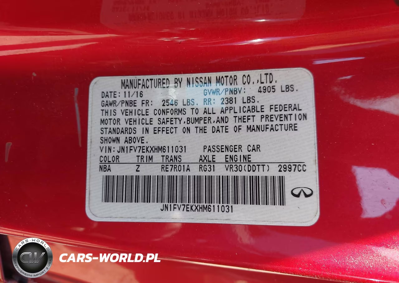 2017 Infiniti Q60 3.0T Red Sport 400 VIN:JN1FV7EKXHM611031 - 9