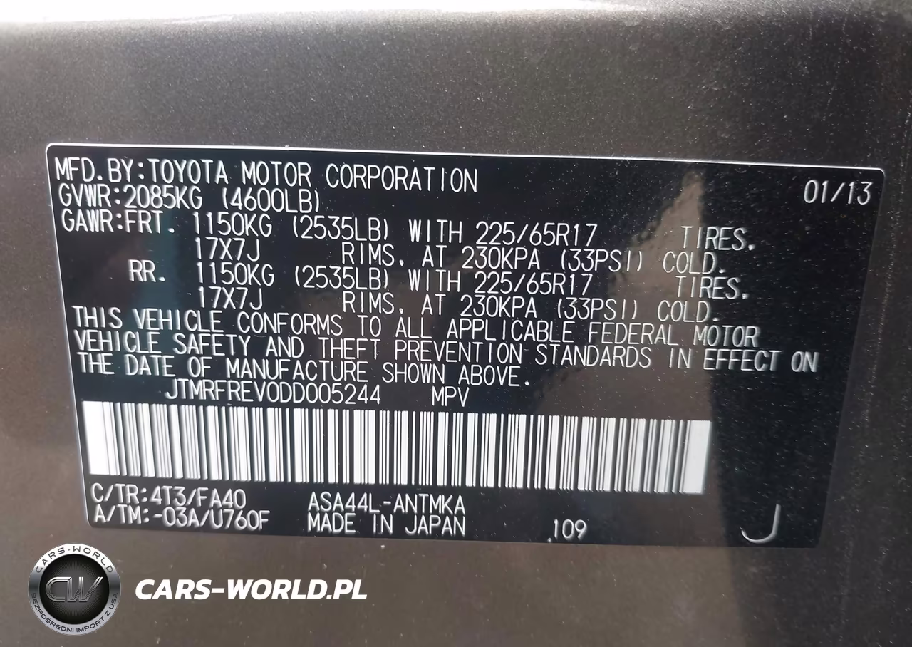 2013 Toyota Rav4 Xle VIN:JTMRFREV0DD005244 - 9