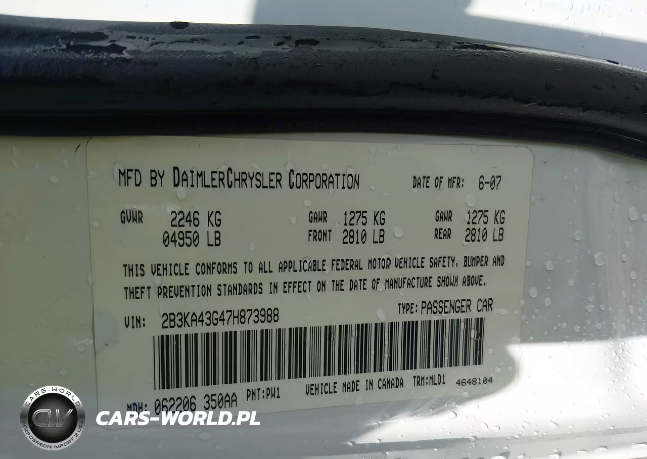 2007 Dodge Charger VIN:2B3KA43G47H873988 - 9
