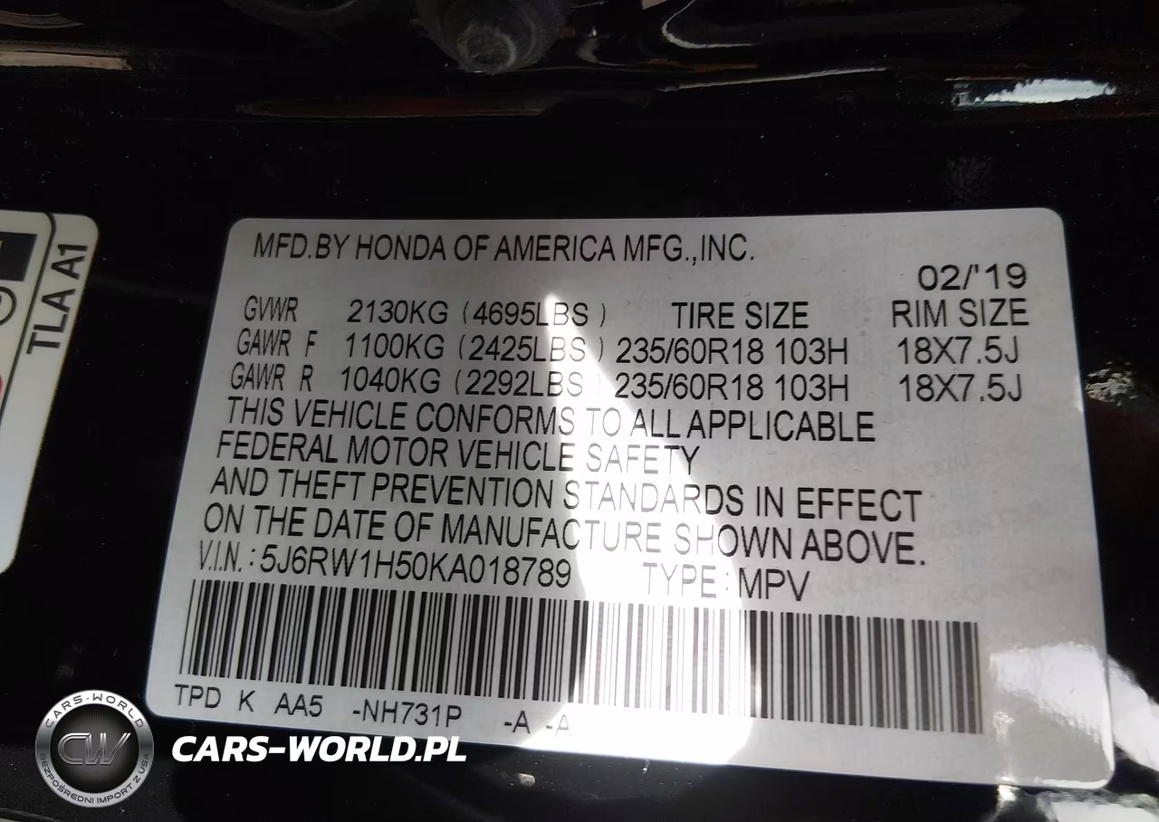 2019 Honda Cr-V Ex VIN:5J6RW1H58KA918789 - 9