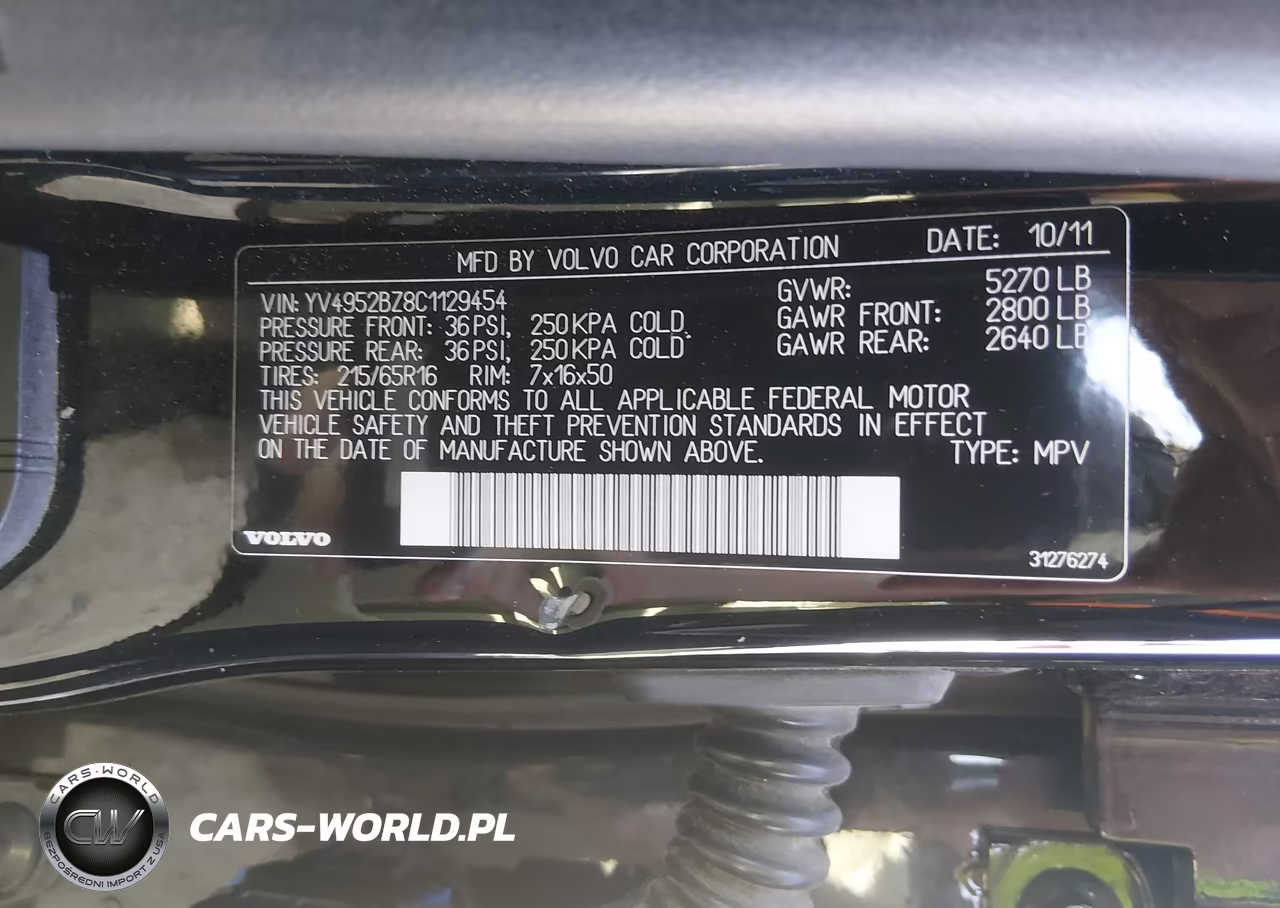 2012 Volvo Xc70 3.2-3.2 Platinum-3.2 Premier-3.2 Premier Plus VIN:YV4952BZ8C1129454 - 9