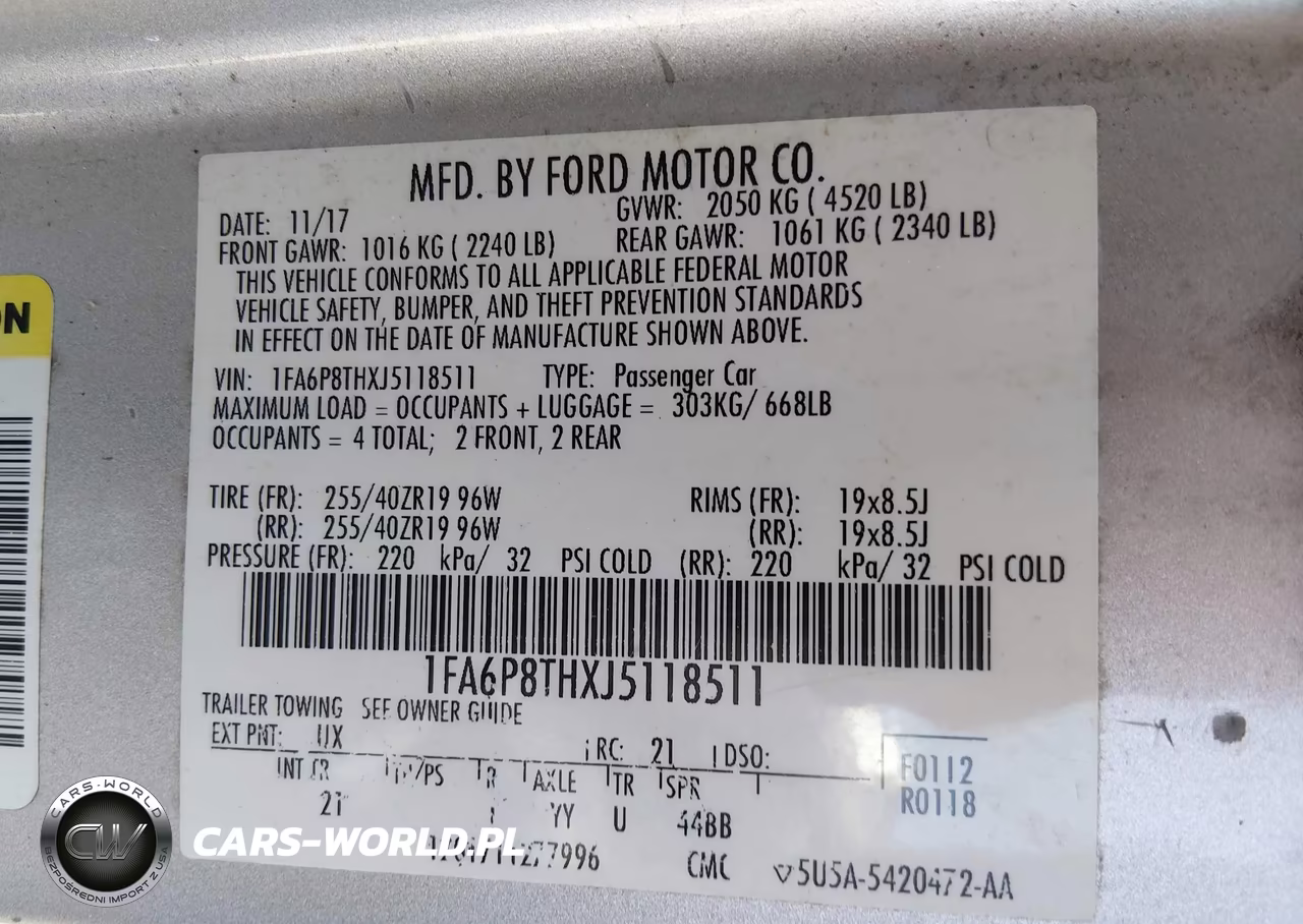 2018 Ford Mustang Ecoboost VIN:1FA6P8THXJ5118511 - 9