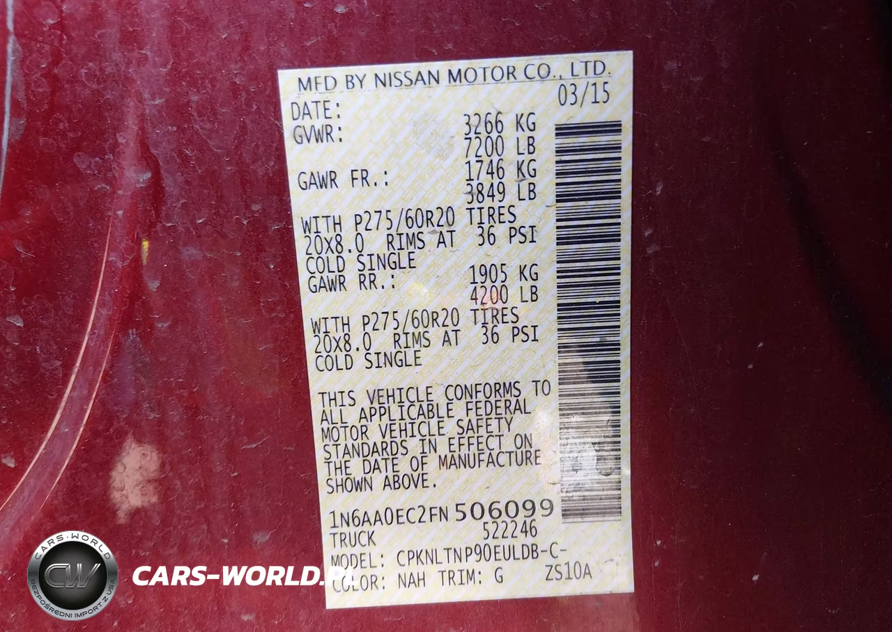 2015 Nissan Titan Sv VIN:1N6AA0EC2FN506099 - 9