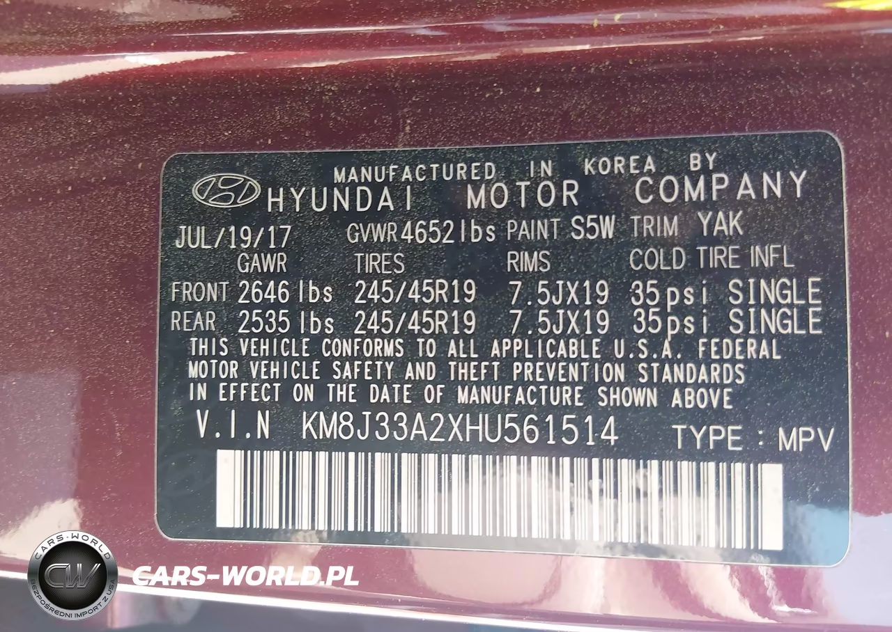 2017 Hyundai Tucson Value VIN:KM8J33A2XHU561514 - 9