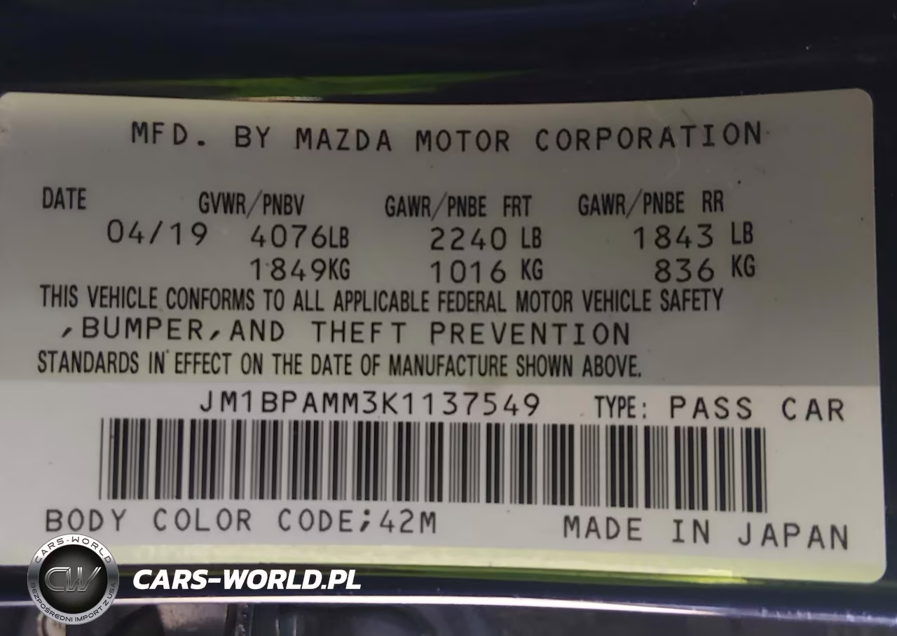 2019 Mazda Mazda3 Preferred Package VIN:JM1BPAMM3K1137549 - 9