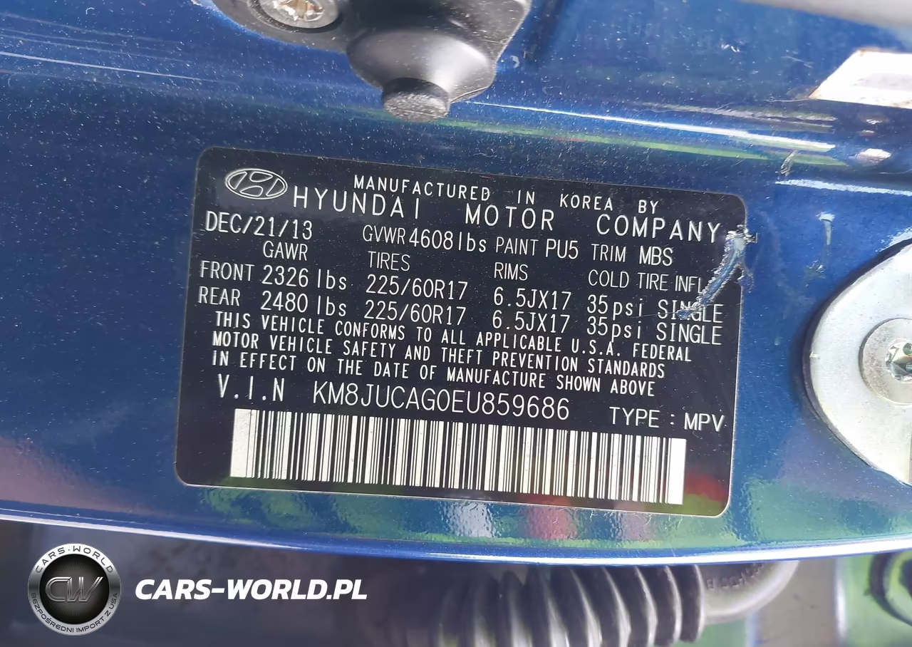 2014 Hyundai Tucson Se VIN:KM8JUCAG0EU859686 - 9