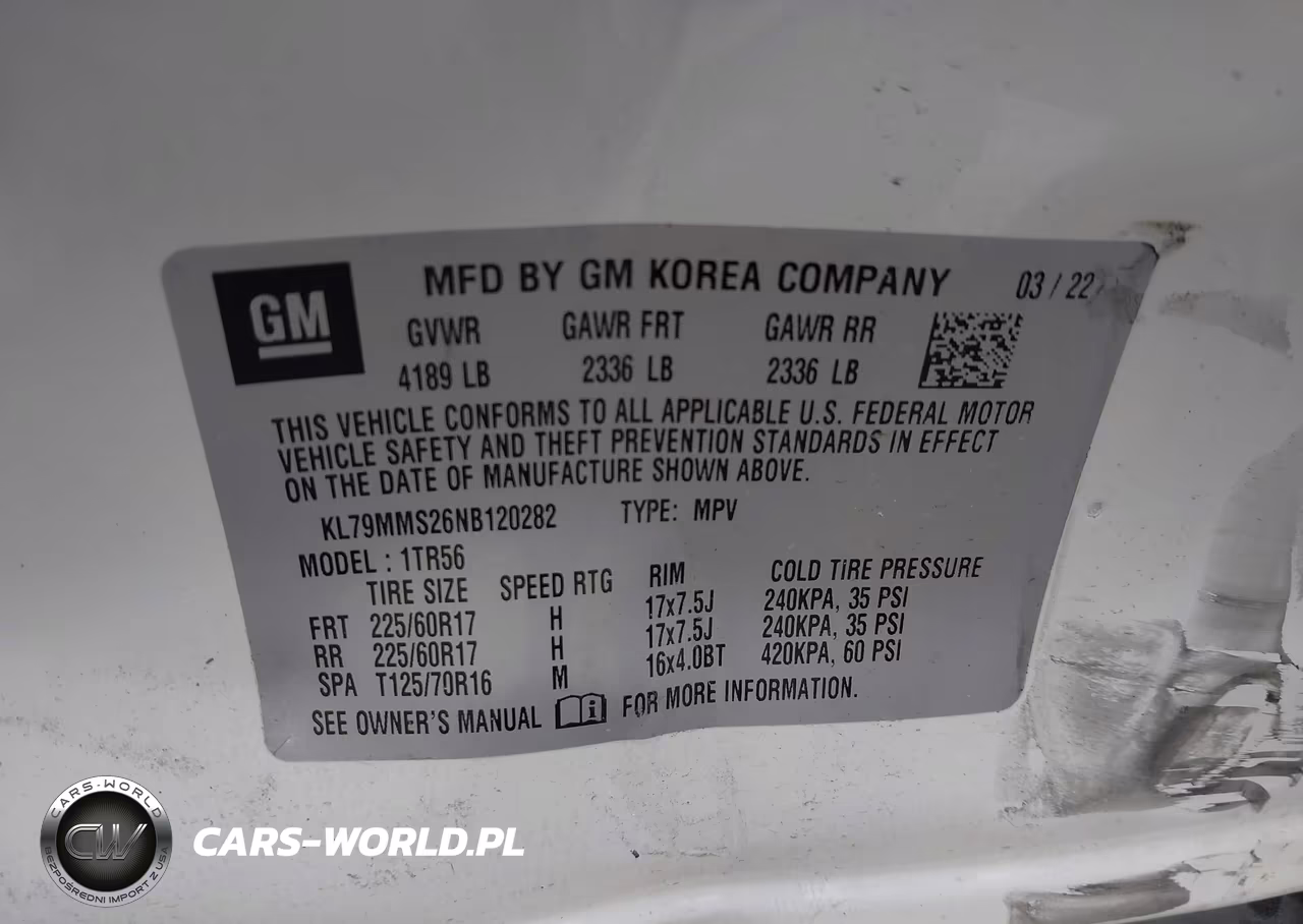 2022 Chevrolet Trailblazer Fwd Ls VIN:KL79MMS26NB120282 - 9