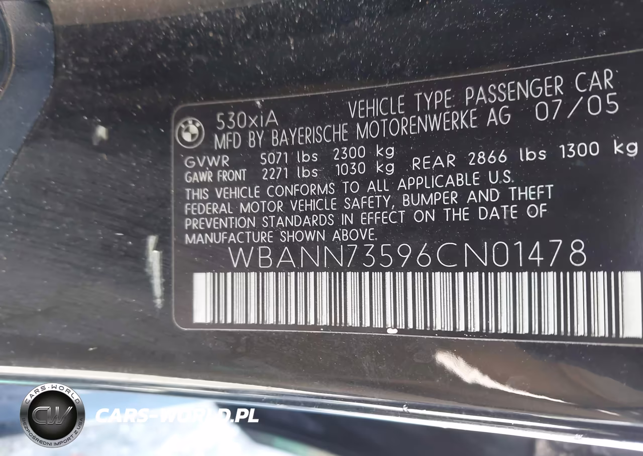 2006 BMW 530Xit VIN:WBANN73596CN01478 - 9