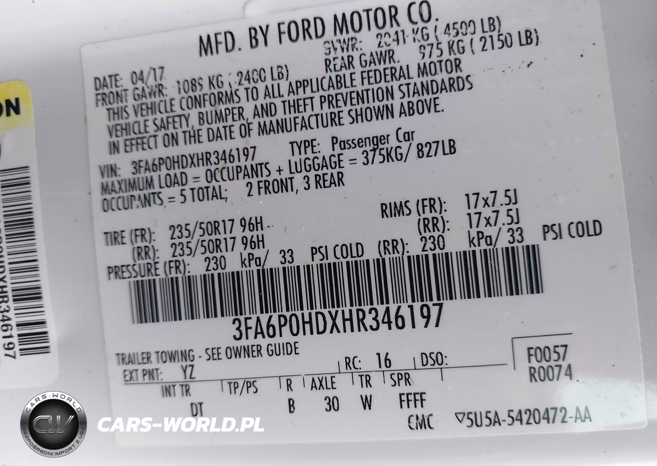 2017 Ford Fusion Se VIN:3FA6P0HDXHR346197 - 9