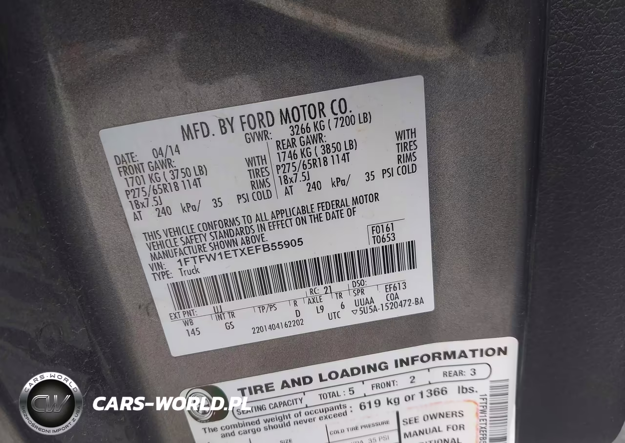 2014 Ford F-150 Xlt VIN:1FTFW1ETXEFB55905 - 9
