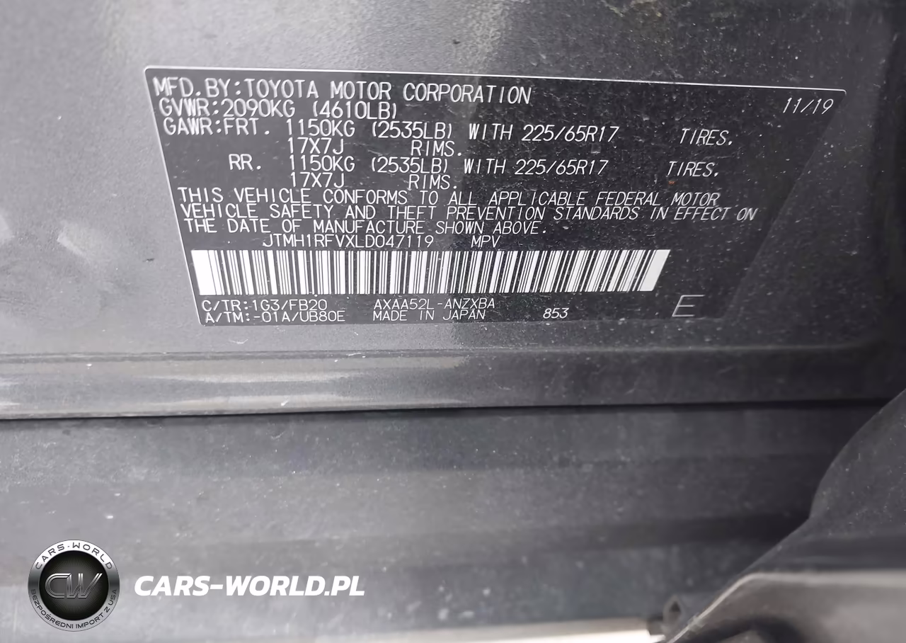 2020 Toyota Rav4 Le VIN:JTMH1RFVXLD047119 - 9