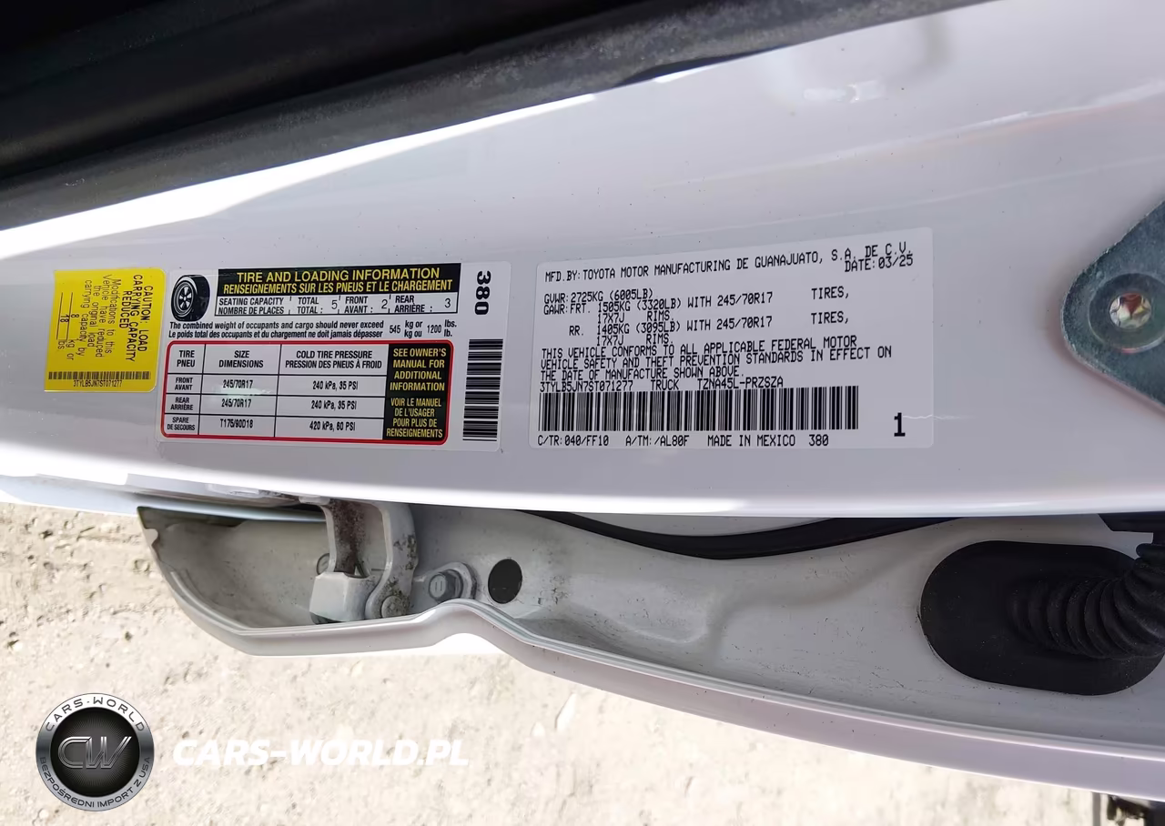 2025 Toyota Tacoma Sr5 VIN:3TYLB5JN7ST071277 - 9