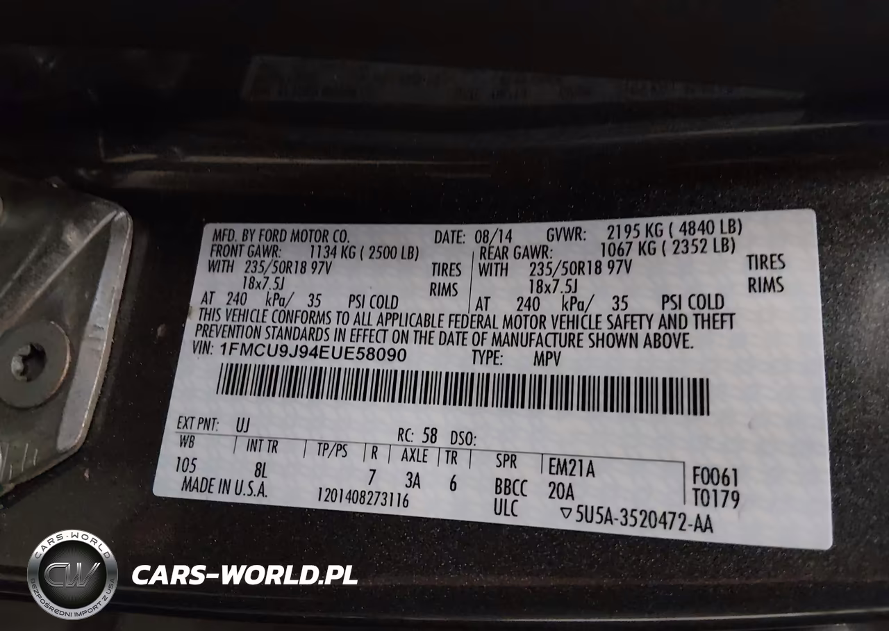 2014 Ford Escape Titanium VIN:1FMCU9J94EUE58090 - 9