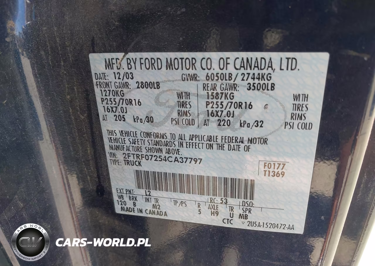 2004 Ford F-150 Heritage Xl-Xlt VIN:2FTRF07254CA37797 - 9