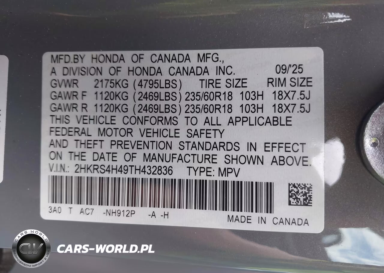 2026 Honda Cr-V Ex Awd VIN:2HKRS4H49TH432836 - 9