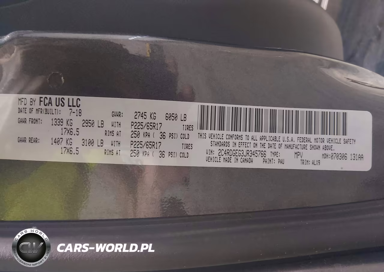 2018 Dodge Grand Caravan Gt VIN:2C4RDGEG3JR345766 - 9