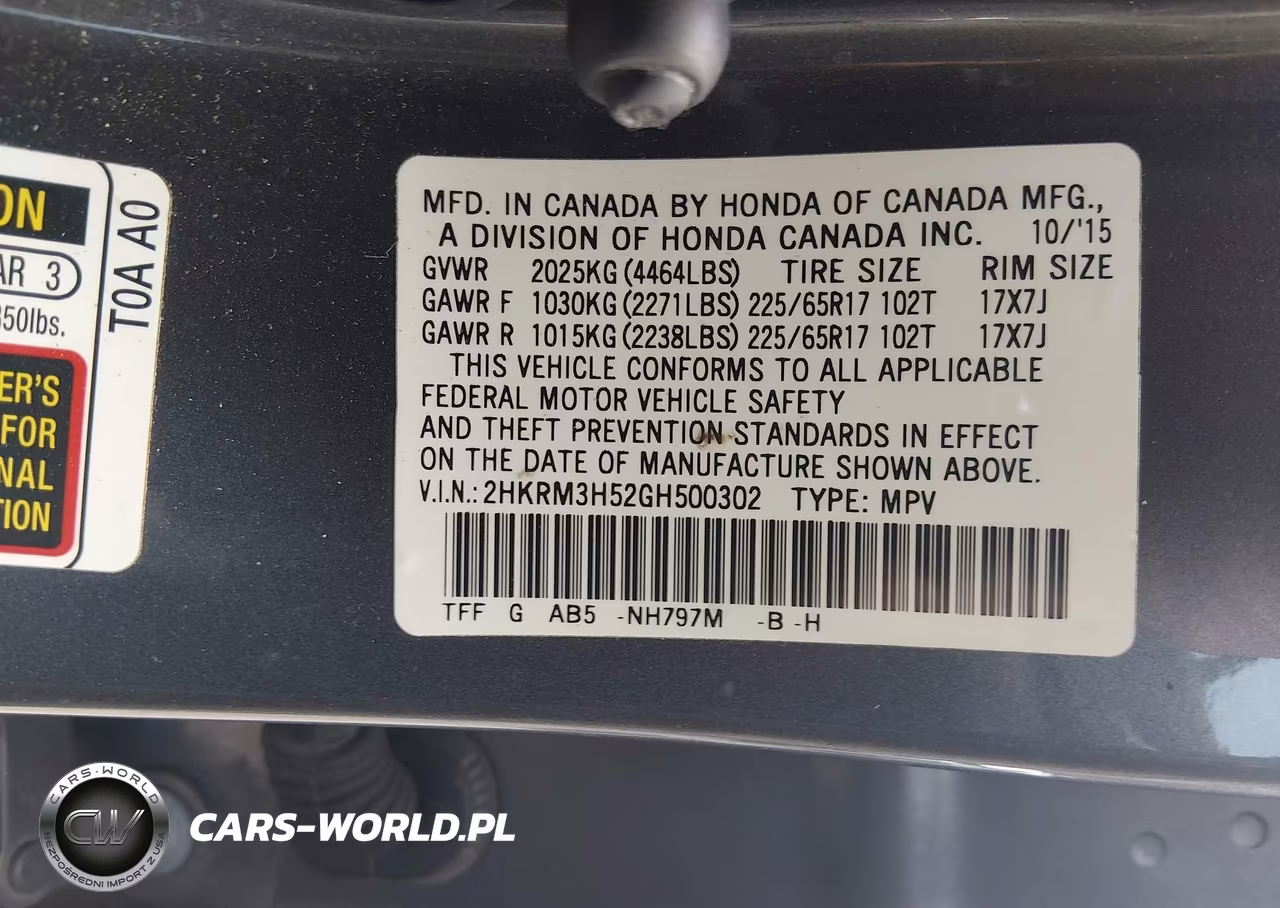 2016 Honda Cr-V Ex VIN:2HKRM3H52GH500302 - 9