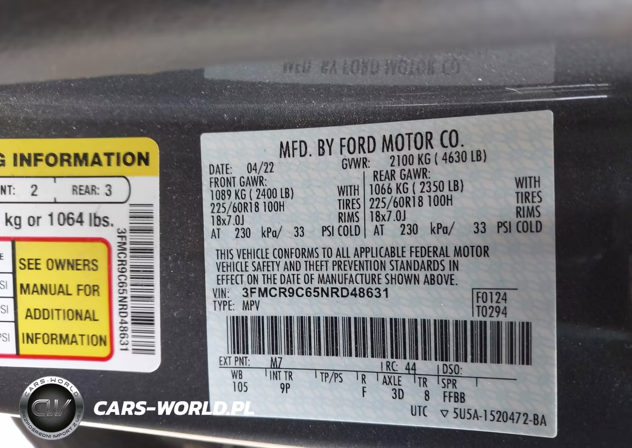 2022 Ford Bronco Sport Outer Banks VIN:3FMCR9C65NRD48631 - 9