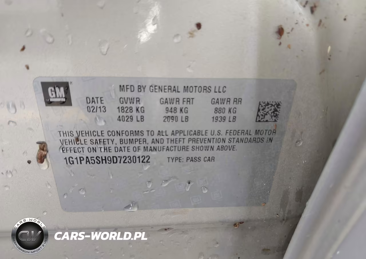 2013 Chevrolet Cruze Ls Auto VIN:1G1PA5SH9D7230122 - 9