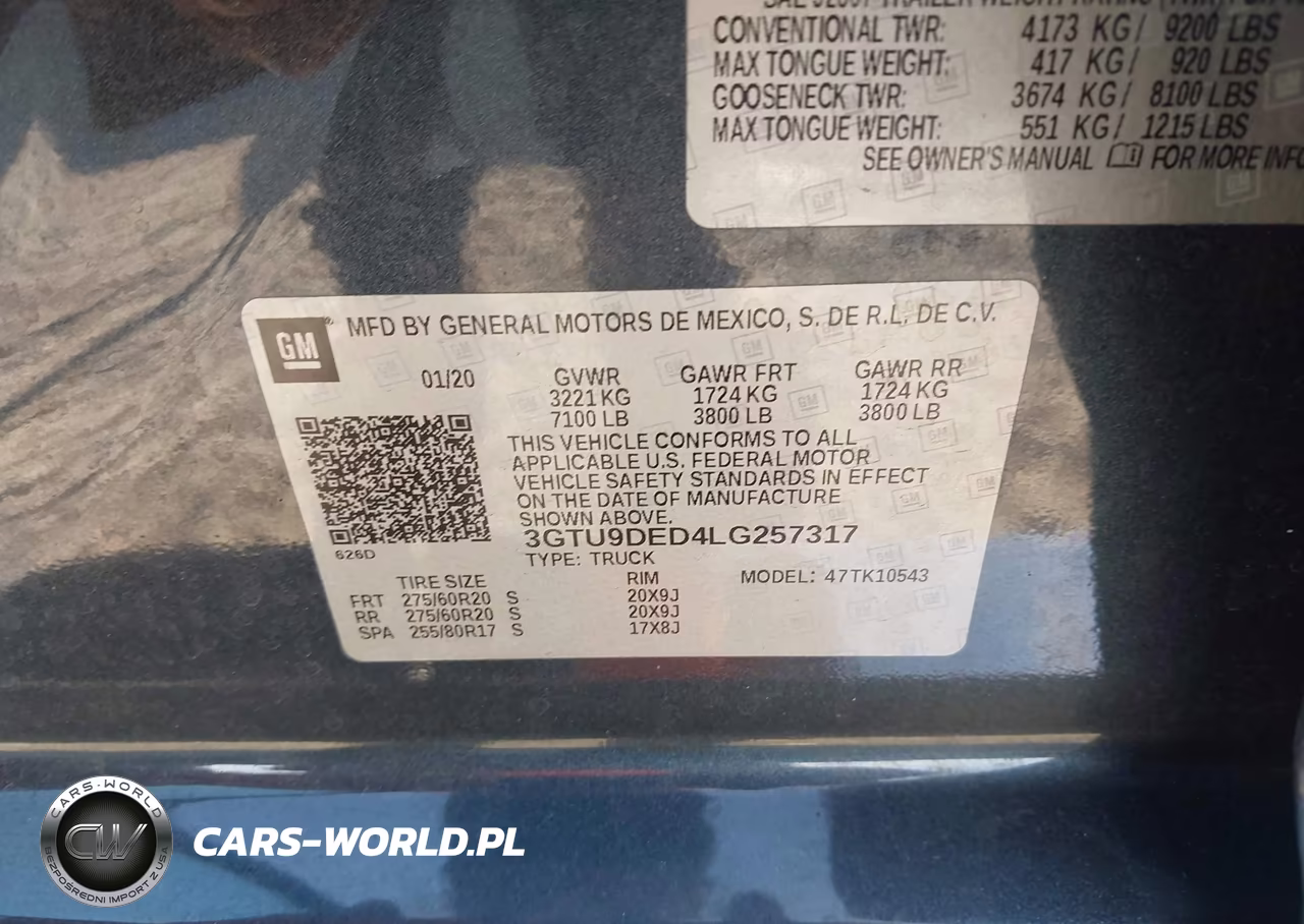 2020 GMC Sierra 1500 4Wd Short Box Slt VIN:3GTU9DED4LG257317 - 9