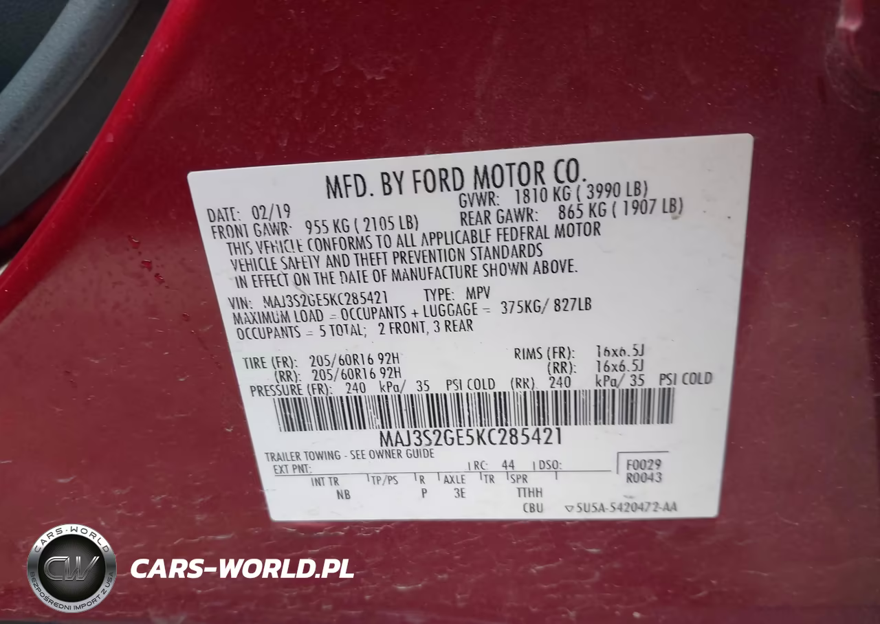 2019 Ford Ecosport Se VIN:MAJ3S2GE5KC285421 - 9