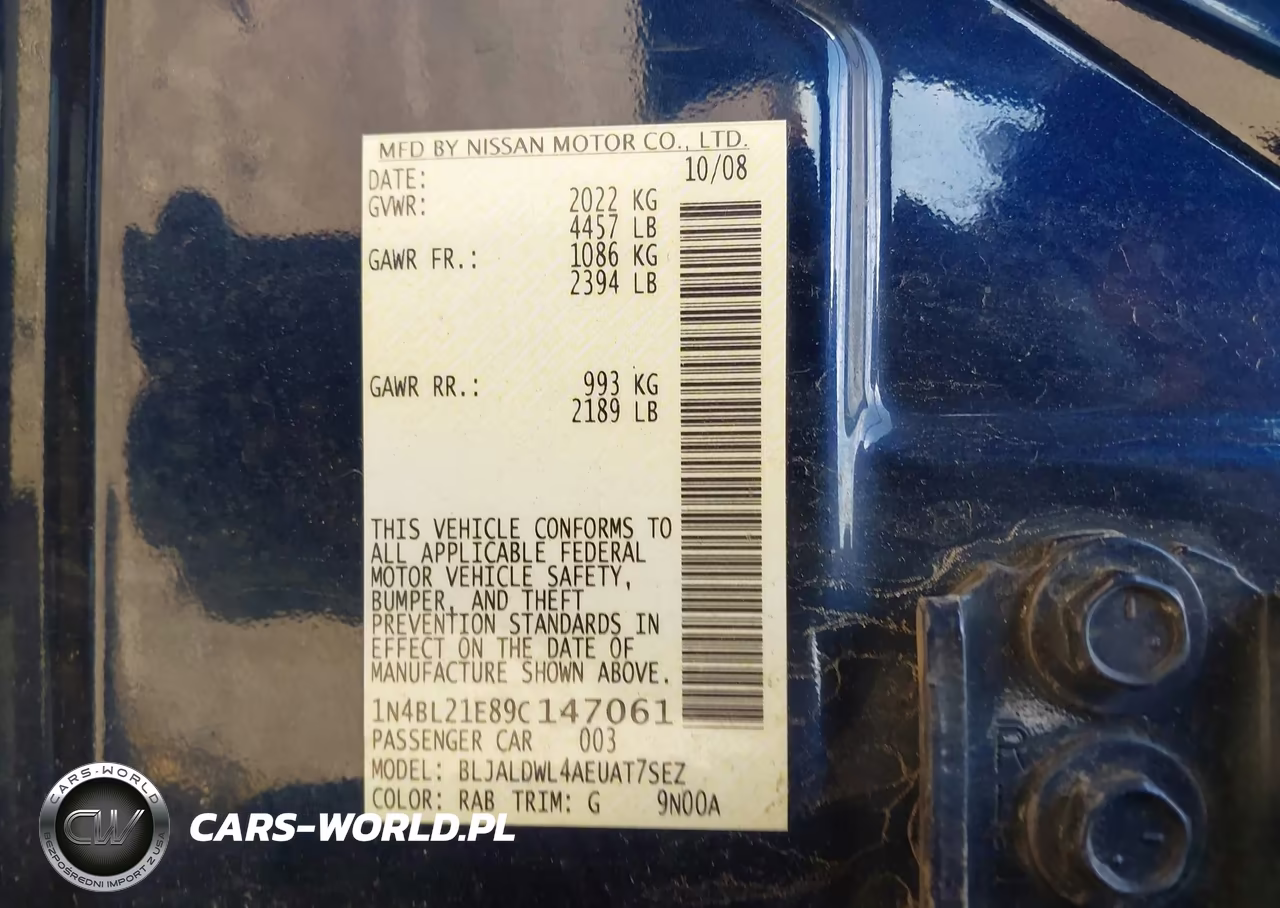 2009 Nissan Altima 3.5 Se VIN:1N4BL21E89C147061 - 9