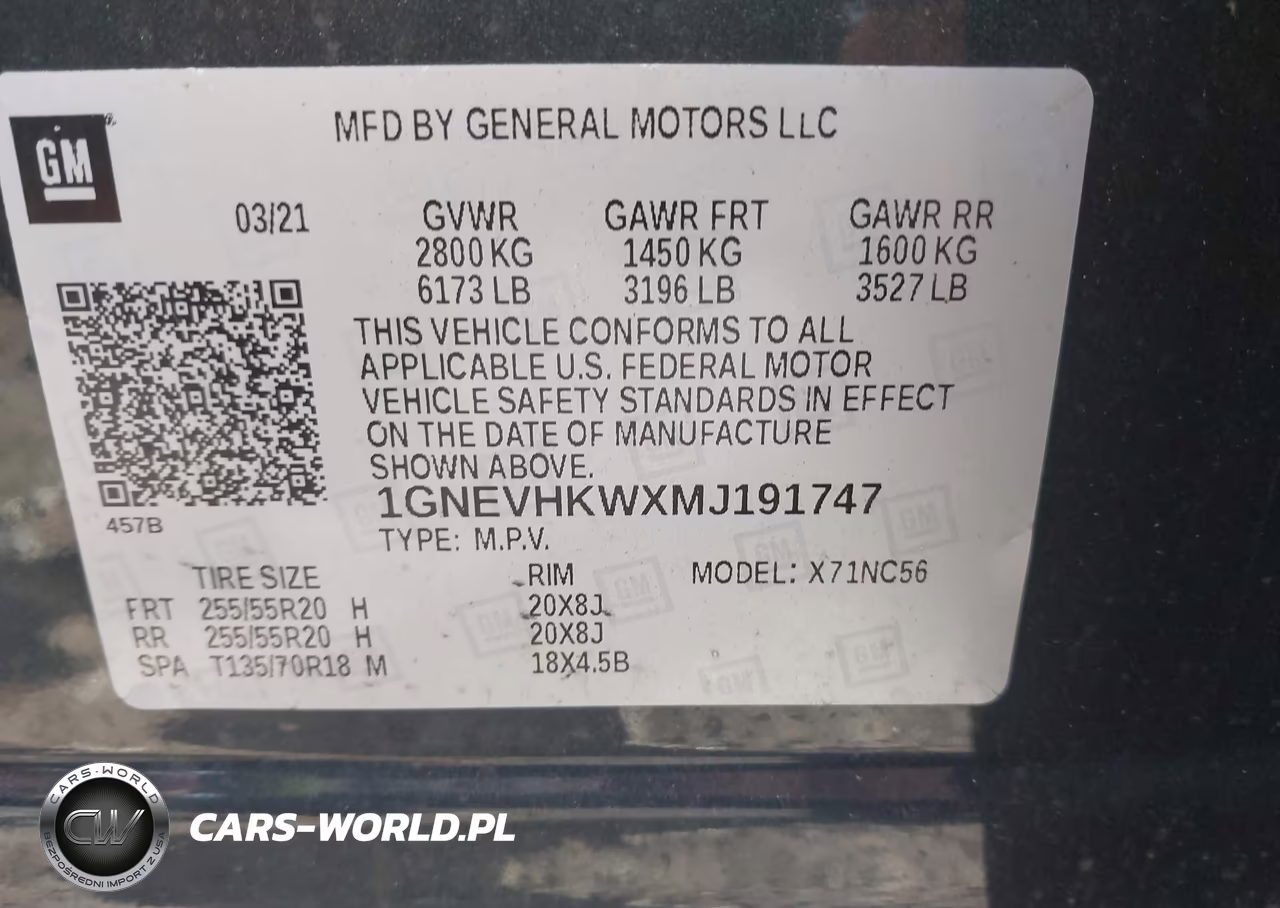 2021 Chevrolet Traverse Awd Lt Leather VIN:1GNEVHKWXMJ191747 - 9