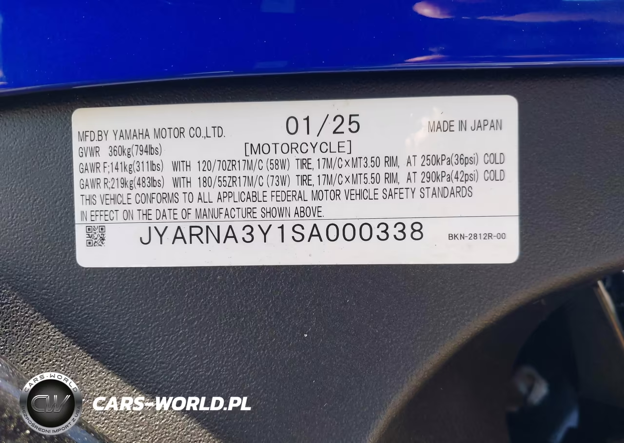 2025 Yamaha Yzf890 C VIN:JYARNA3Y1SA000338 - 10