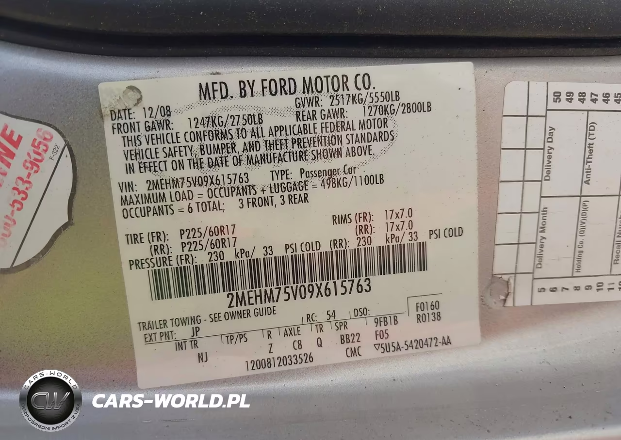2009 Mercury Grand Marquis Ls (Fleet Only) VIN:2MEHM75V09X615763 - 9